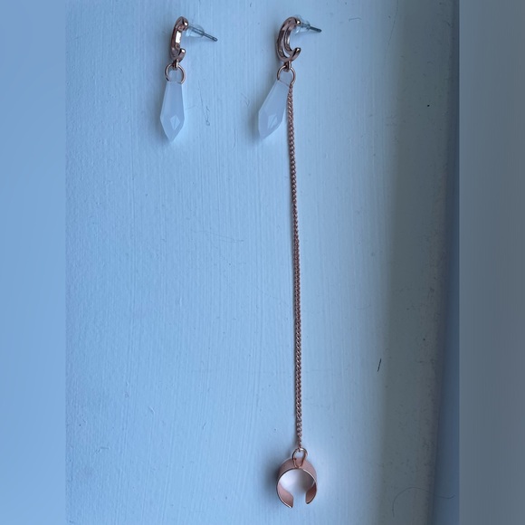 Rose Gold Moon Cuff Earring Set - Picture 5 of 6